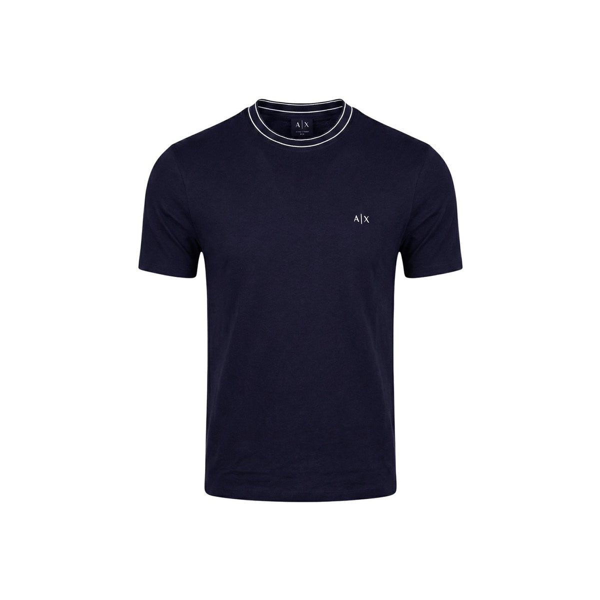 T-shirt Armani Exchange homme bleu nuit manches courtes encolure ronde – vue de face