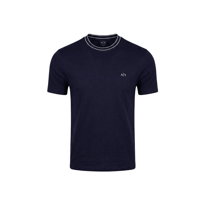 T-shirt Armani Exchange homme bleu nuit manches courtes encolure ronde – vue de face