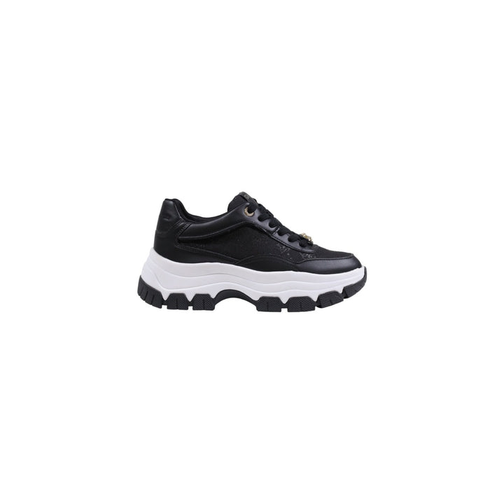 Image 1 : Baskets Guess femme noires sportives avec fermeture lacets, vue de face — delvale