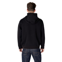 Sweat zippé à capuche Armani Exchange homme noir de dos, coupe légèrement oversized