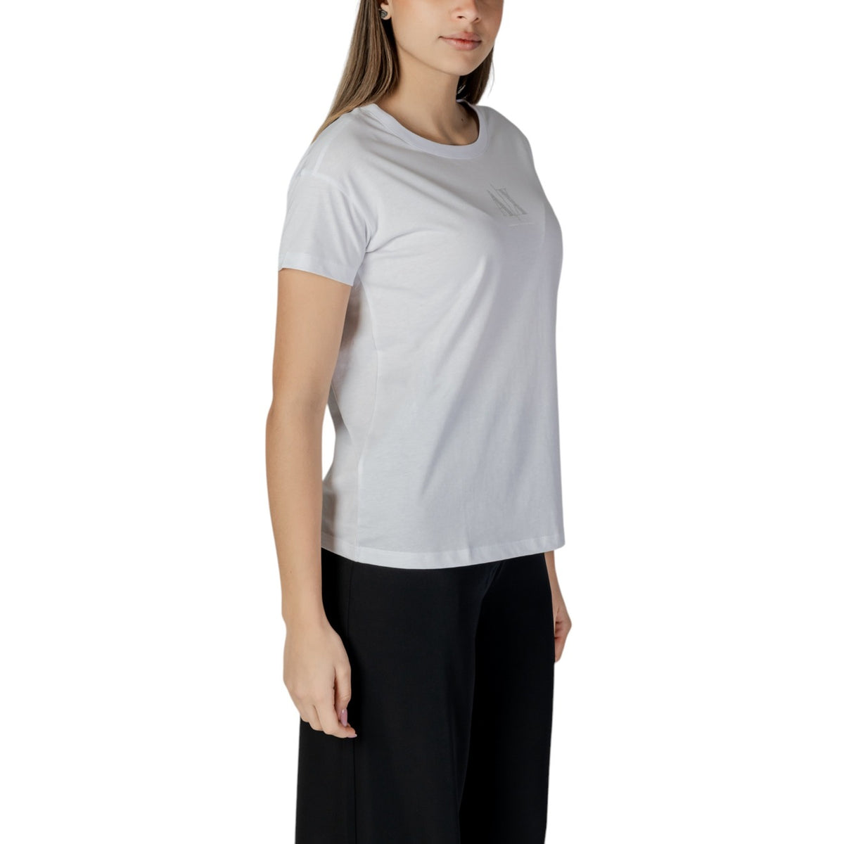 Image 3 : Vue de dos t-shirt Armani Exchange femme blanc coton coupe classique — Delvale