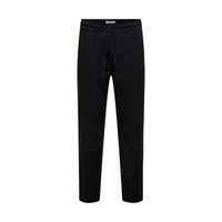 Image 1 : Pantalon noir Only & Sons homme en coton avec fermeture lacets — Delvale