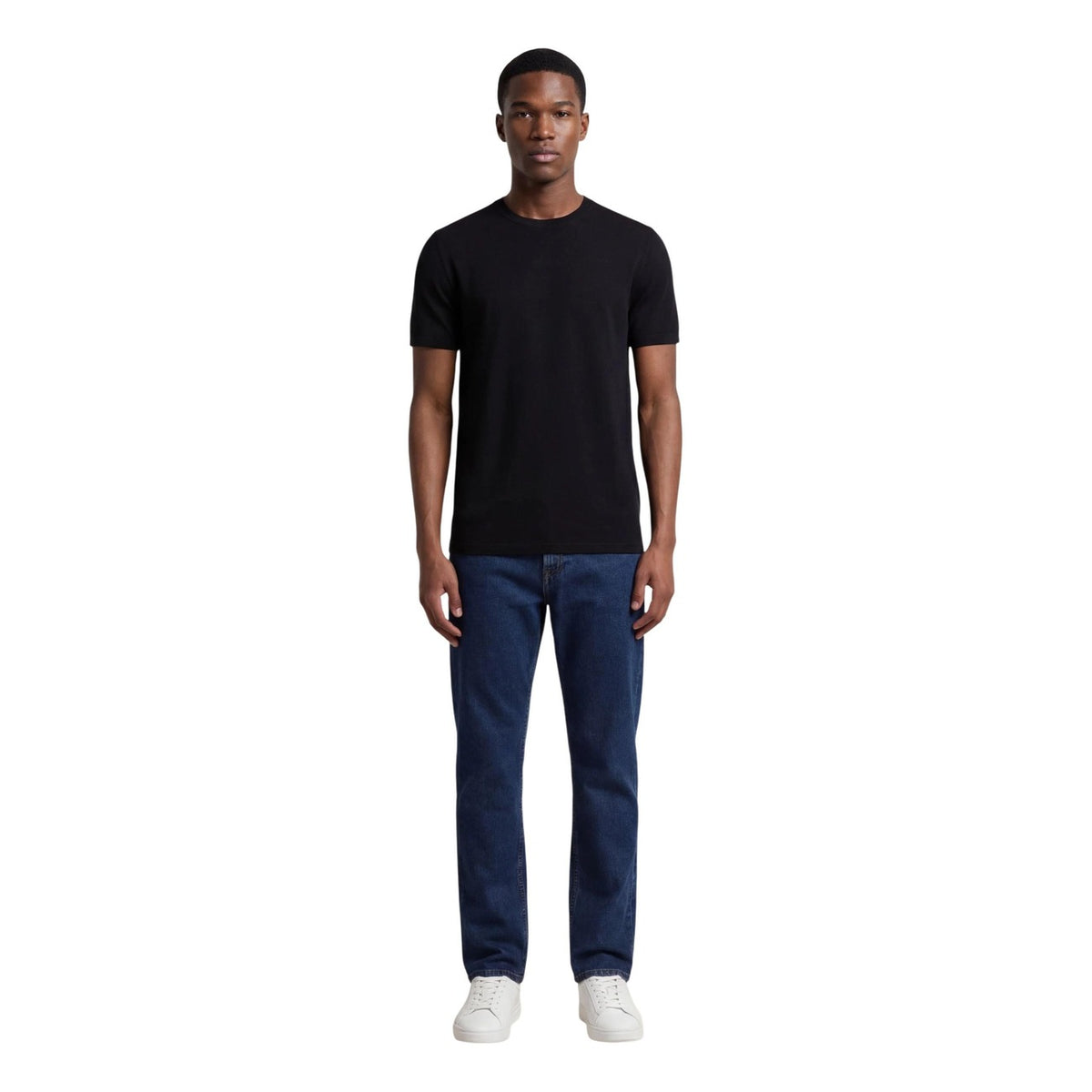 T-shirt Armani Exchange homme bleu – vue de dos, coupe ajustée coton