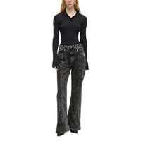 Image 1 : Jean noir femme Karl Lagerfeld coupe regular en coton — delvale