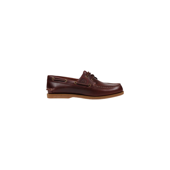Image 1 : Mocassins Timberland femme bordeaux en cuir véritable vue de profil — delvale