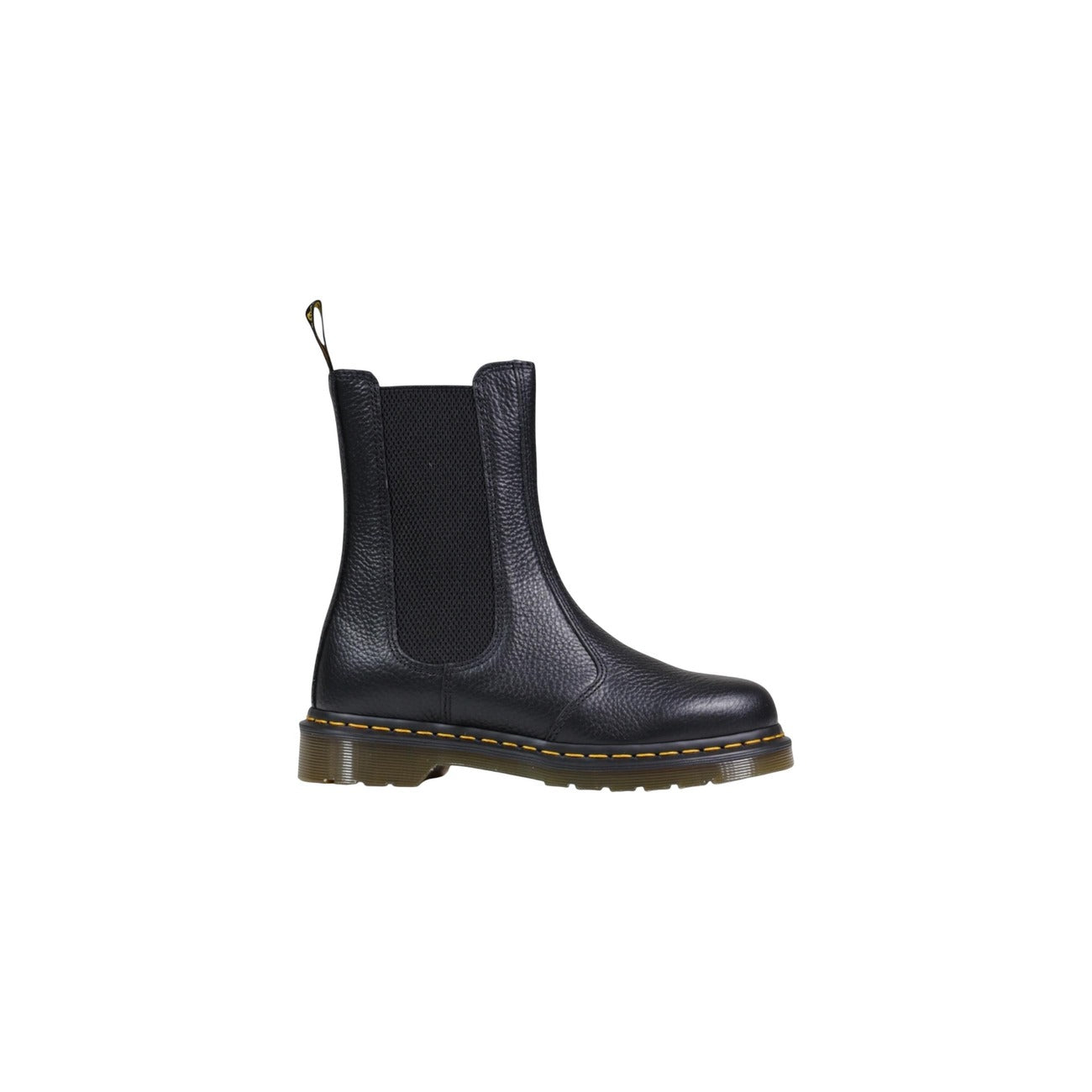 Dr. Martens 2976 Hi Milled Nappa noire vue de profil avec empiècement élastiqué