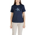 Calvin Klein Jeans T-shirt Dames Blauw Bedrukt Korte Mouwen