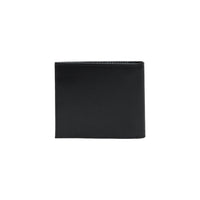 Image 2 : Portefeuille Tommy Hilfiger homme noir bifold en cuir, détail de la texture côtelée et des coutures — Delvale