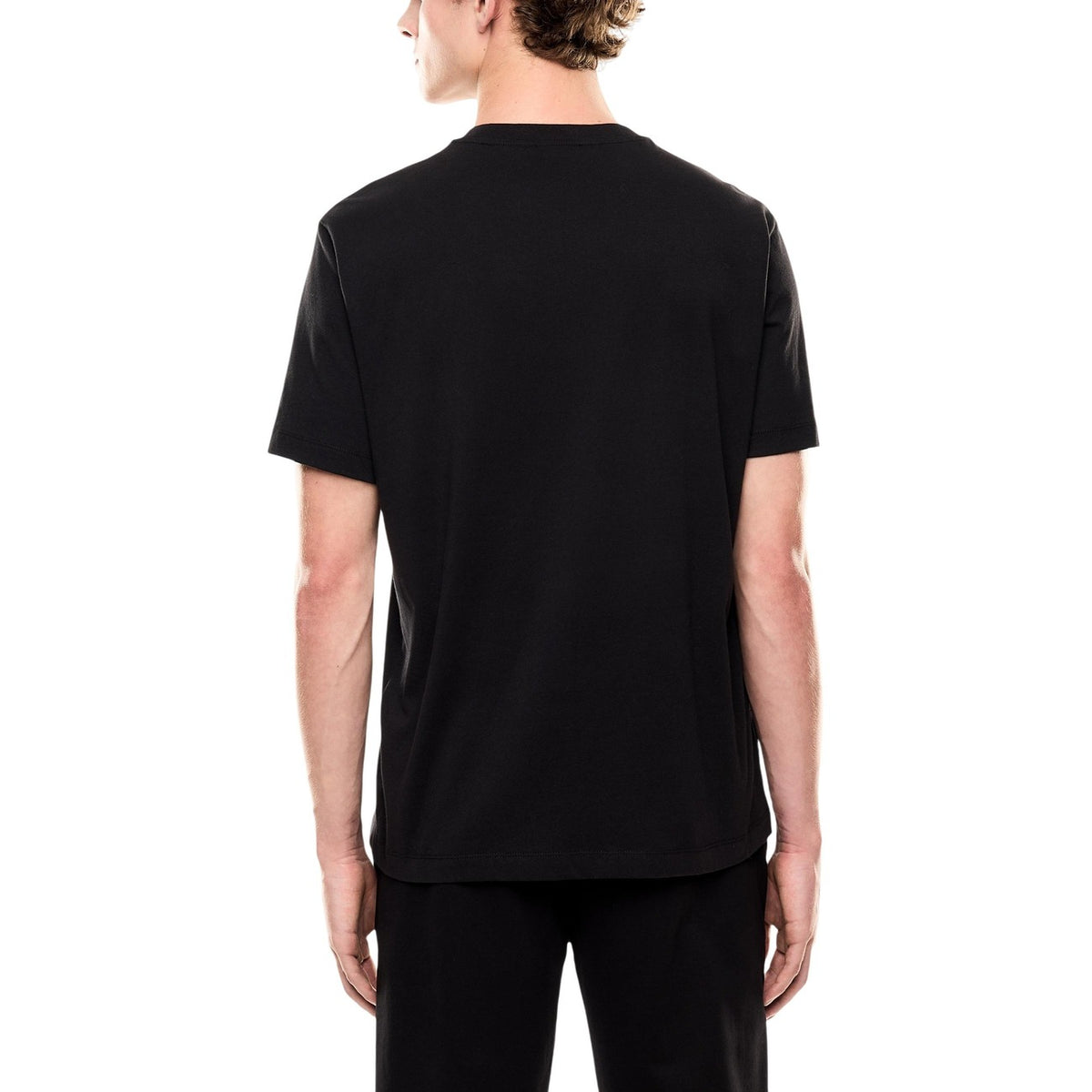 Image 3 : T-shirt EA7 noir homme manches courtes, vue de profil — Delvale