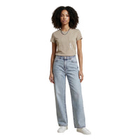 Image 2 : Détail imprimé du t-shirt beige Armani Exchange pour femme, coupe ajustée — delvale