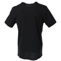 Image 2 : Détail du logo Futura Nike blanc contrasté sur t-shirt homme noir en coton, encolure ronde — Delvale