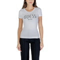 Guess T-shirt Femme Blanc Impression Logo Coton