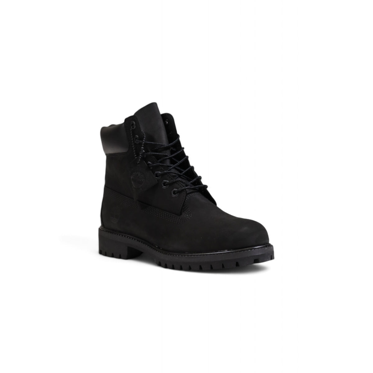 Image 2 : Botte Timberland homme cuir nubuck noir, détail col rembourré et logo embossé sur la tige — Delvale