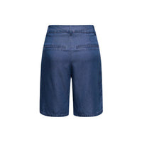 Image 2 : Short bermuda femme Only bleu denim coupe regular fit, détail de la ceinture structurée taille haute — Delvale