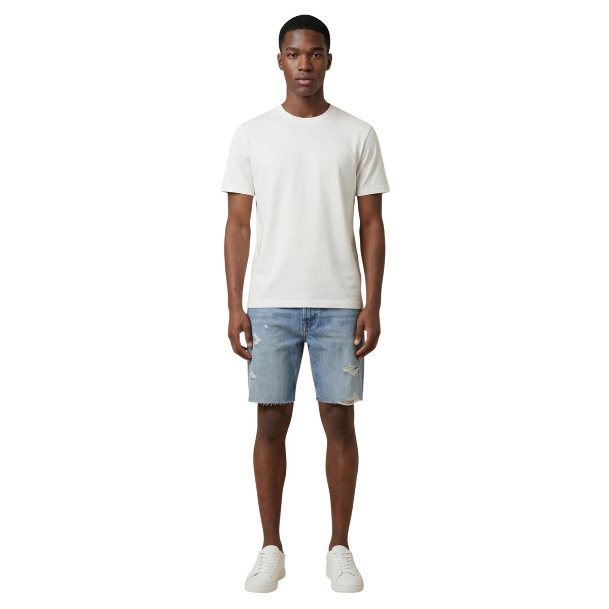 Image 3 : Bermuda Calvin Klein Jeans homme bleu azur en coton, vue d'ensemble du modèle — Delvale