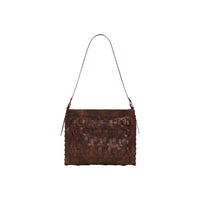 Image 3 : Vue d'ensemble du sac Desigual bandoulière femme marron avec finitions signature et motif maille — Delvale