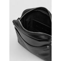 Détail Fermeture Zip Gunmetal Sacoche Calvin Klein Noir Monogramme — Delvale