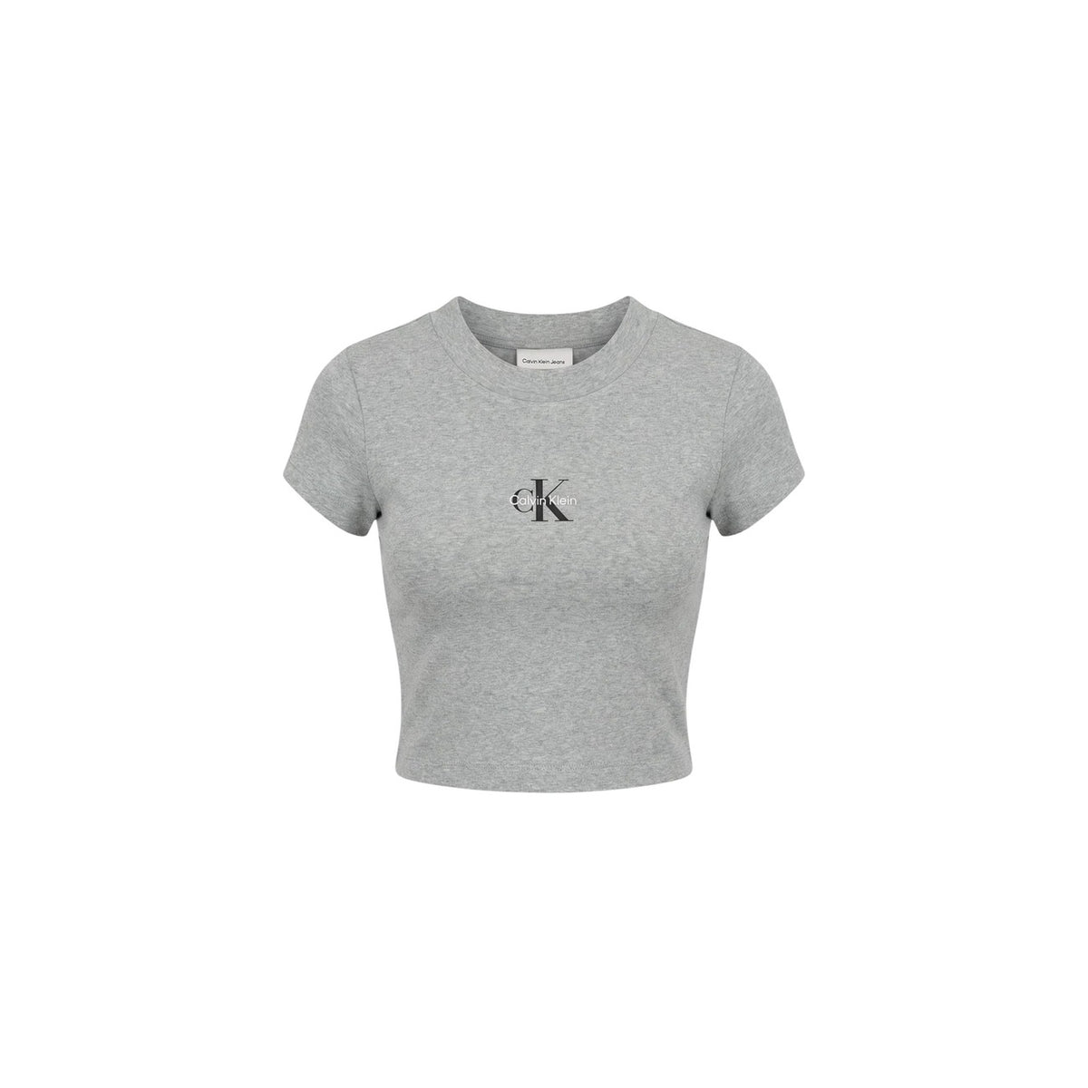 Image 3 : Vue de profil t-shirt Calvin Klein Jeans gris col rond femme — delvale