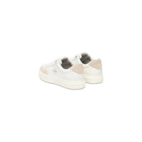 Image 3 : Vue latérale des baskets basses Calvin Klein Jeans femme, contrefort talon rosé et semelle compensée blanche — Delvale
