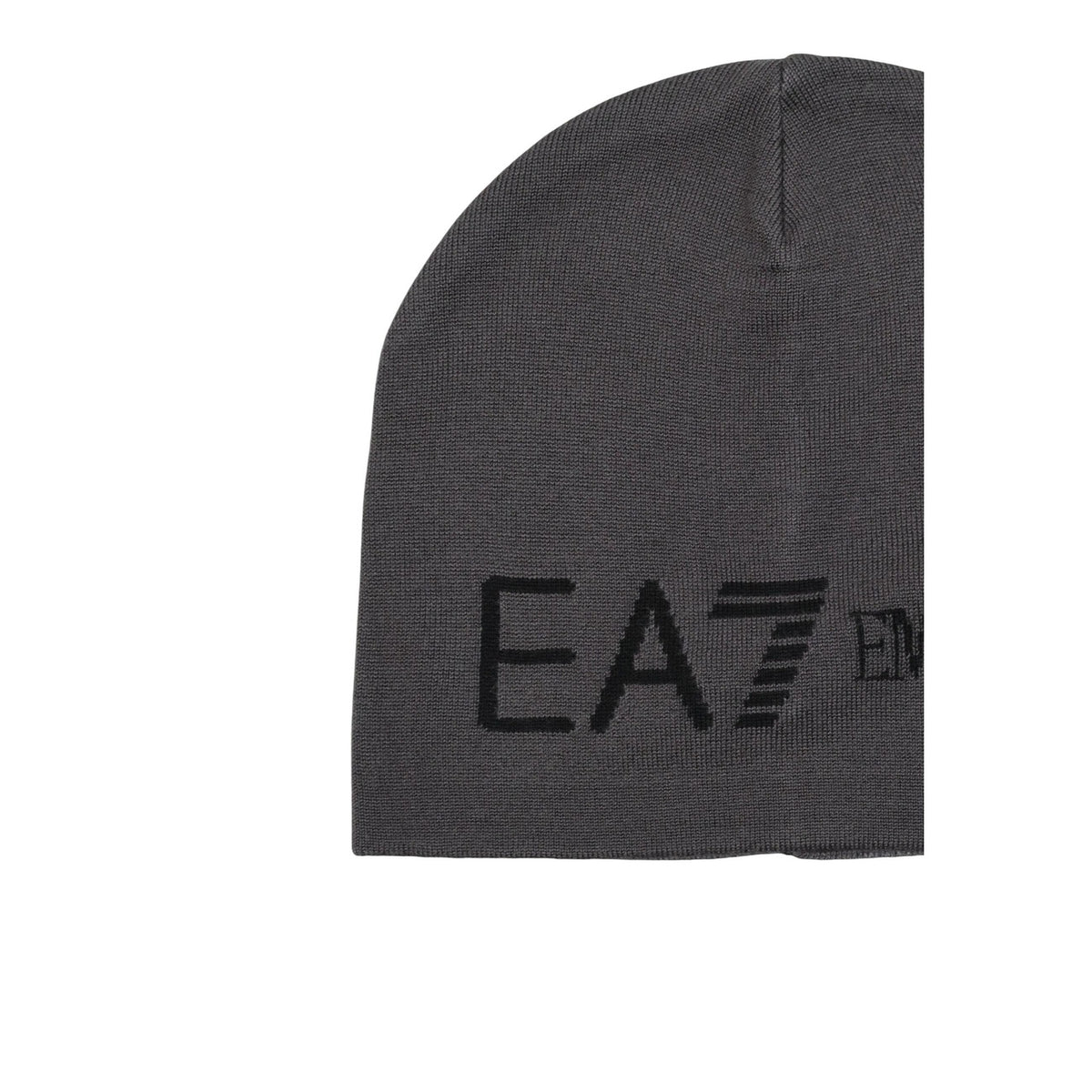 Image 3 : Détail du logo EA7 Emporio Armani brodé sur chapeau gris homme — Delvale