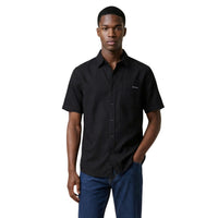 Image 4 : Chemise Calvin Klein Jeans homme blanche en lin manches courtes, vue d'ensemble style décontracté urbain — Delvale