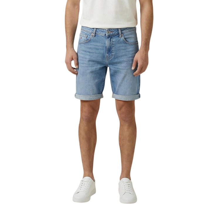 Image 1 : Bermuda Tommy Hilfiger Jeans homme bleu azur coton organique vue de face — Delvale
