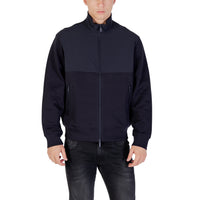 Veste zippée Armani Exchange homme bleu marine coton élasthanne – vue de face