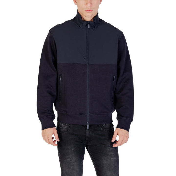 Veste zippée Armani Exchange homme bleu marine coton élasthanne – vue de face