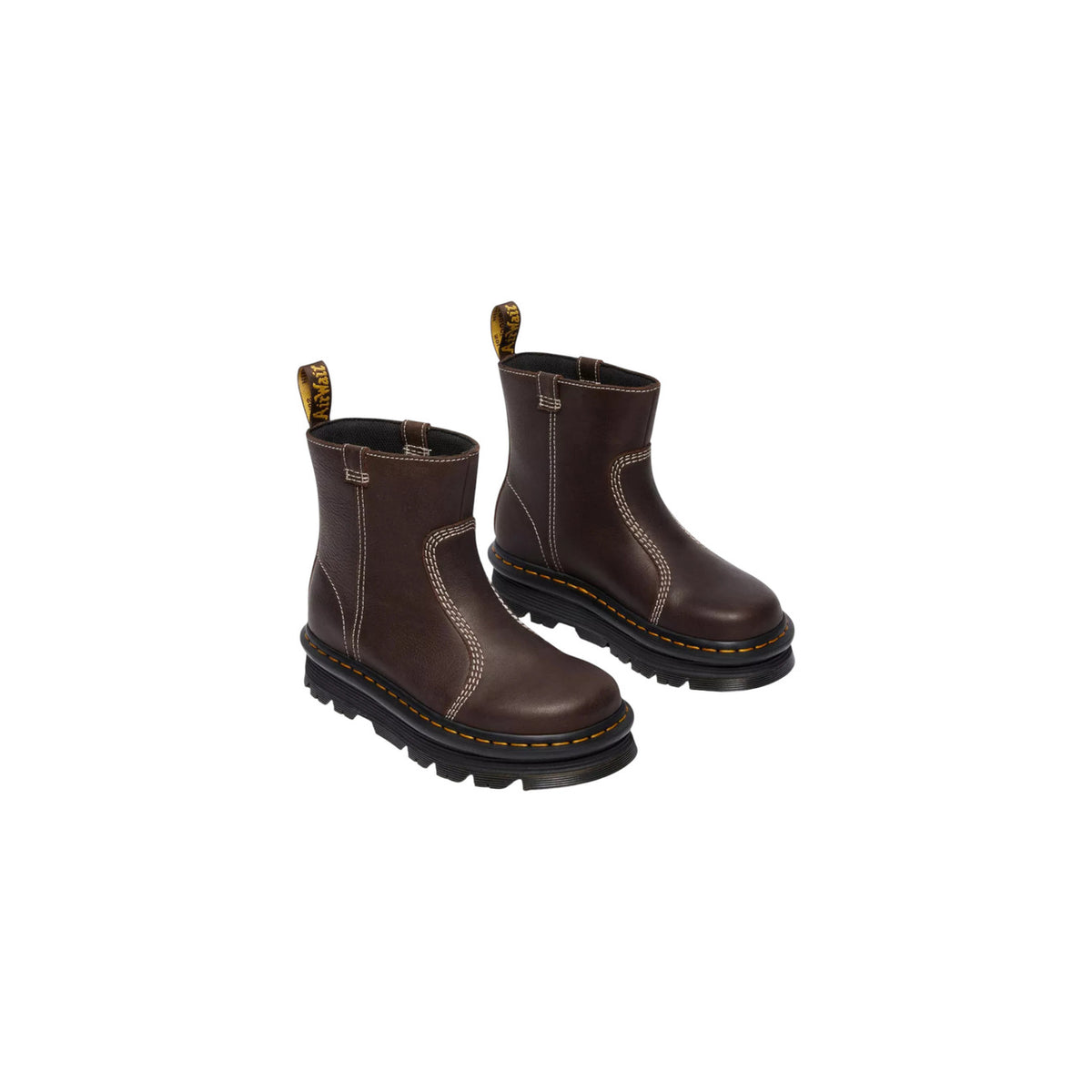 Image 3 : Bottines slip-on Dr. Martens Zebzag marron femme semelle iconique — delvale