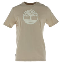 Image 5 : T-shirt Timberland homme noir, détail du motif logo arbre Timberland doré sur fond noir — Delvale