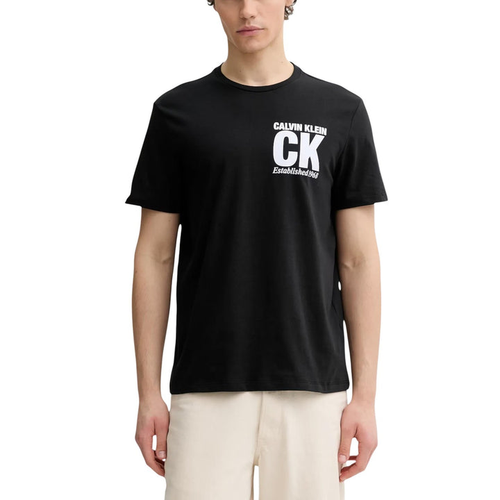 Image 1 : T-shirt Calvin Klein homme noir col rond manches courtes — Delvale