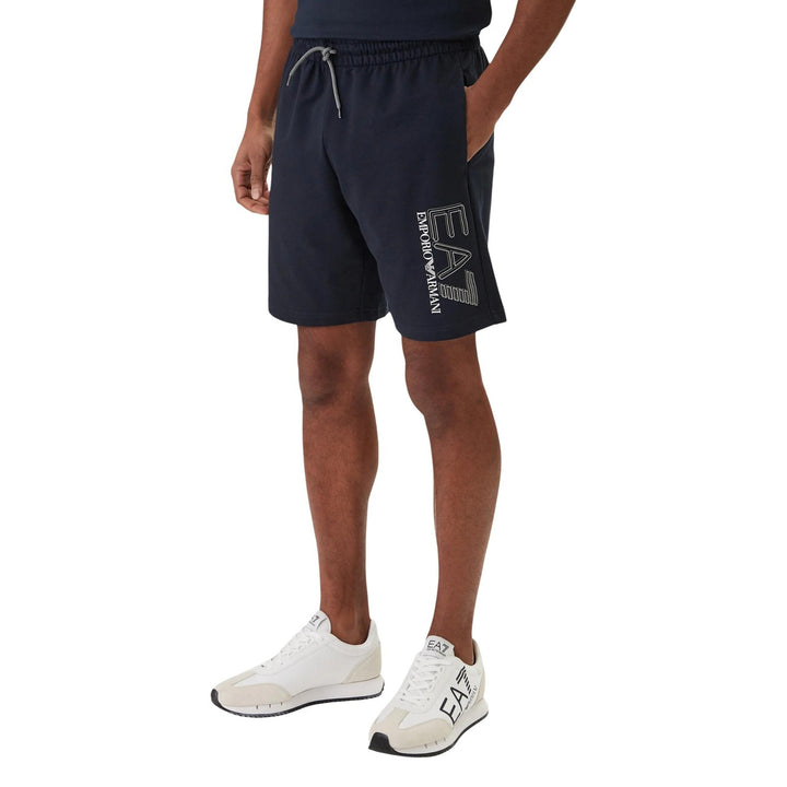 Image 1 : Pantalon homme Ea7 bleu en coton avec fermeture à lacets et poches frontales — Delvale