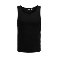 Image 1 : Débardeur noir Only & Sons homme col rond en coton stretch — Delvale