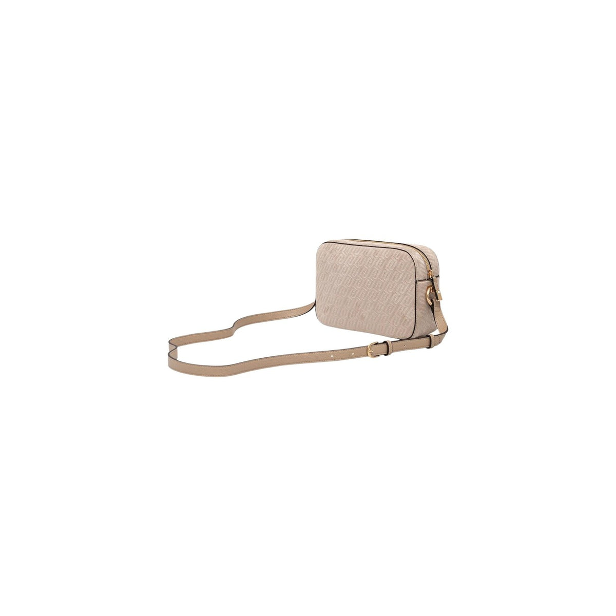 Image 3 : Sac bandoulière Liu Jo beige format compact, bandoulière ajustable et motif all-over gaufré, fond blanc — Delvale