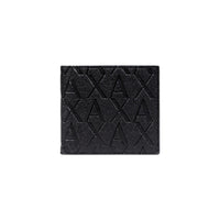 Portefeuille Armani Exchange marron ouvert — poches intérieures et compartiments internes