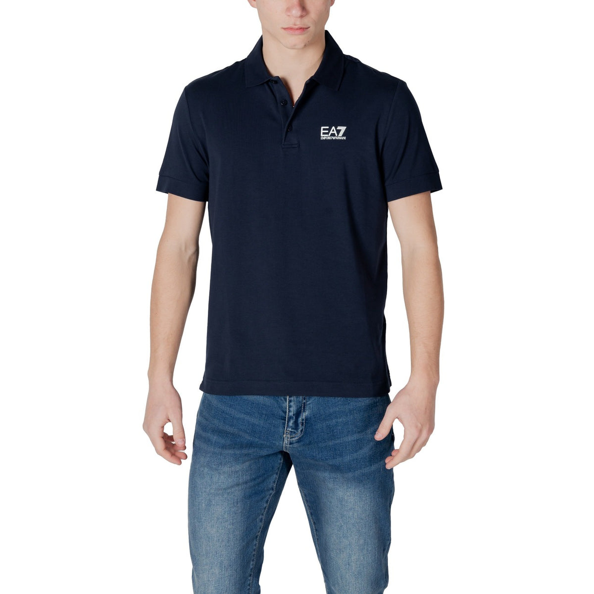 Image 4 : Polo EA7 homme blanc, vue de dos avec finitions soignées — Delvale