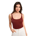 Morgan De Toi Débardeur Femme Bretelles Dorées Viscose Bordeaux