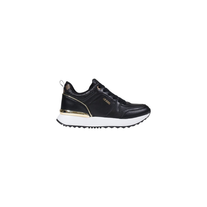 Image 1 : Baskets Guess femme noires sportives à lacets, vue de profil — delvale
