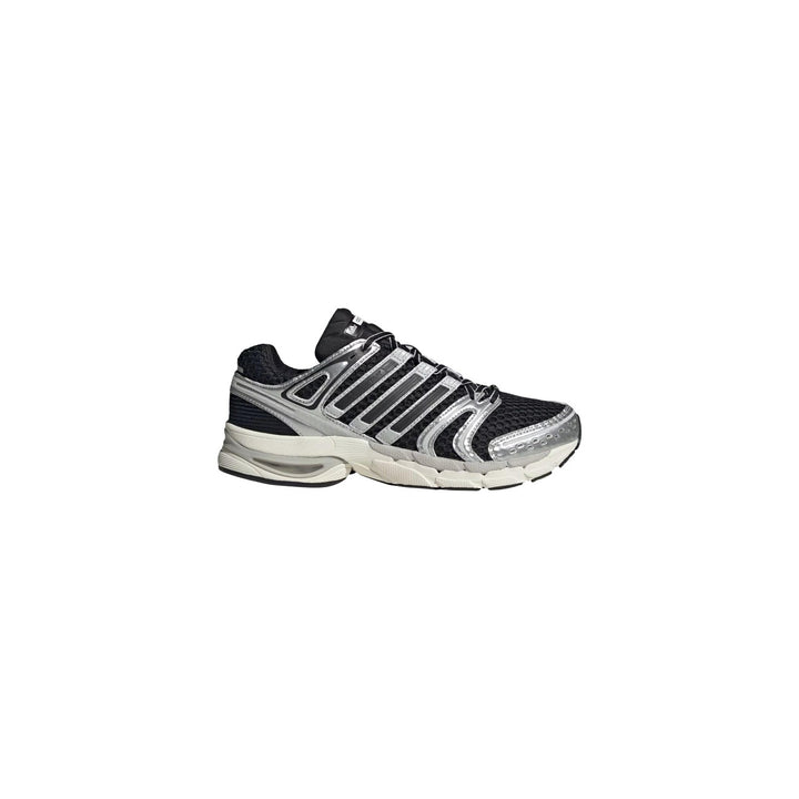 Image 1 : Baskets Adidas Originals Control 5 homme, vue latérale droite, coloris noir et argent métallisé avec semelle crème épaisse — Delvale