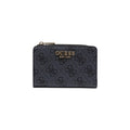 Guess Portefeuille Femme Gris Motif Imprimé Zippé Compartiments