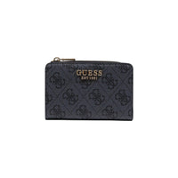 Image 1 : Portefeuille femme Guess gris motif imprimé fermeture éclair vue de face — delvale