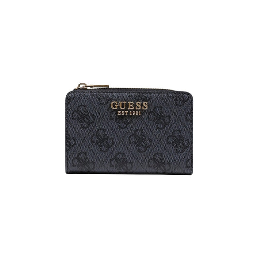 Image 1 : Portefeuille femme Guess gris motif imprimé fermeture éclair vue de face — delvale