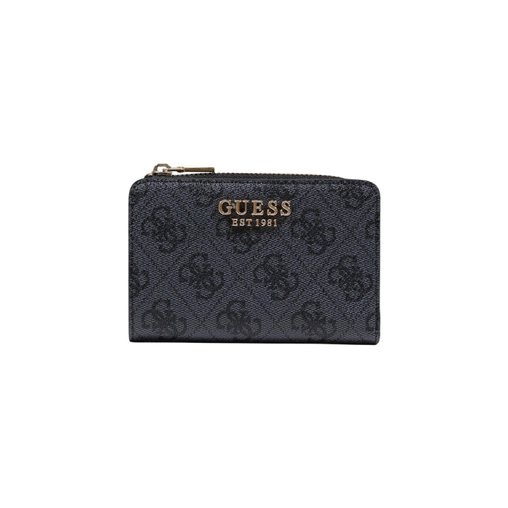 Image 1 : Portefeuille femme Guess gris motif imprimé fermeture éclair vue de face — delvale
