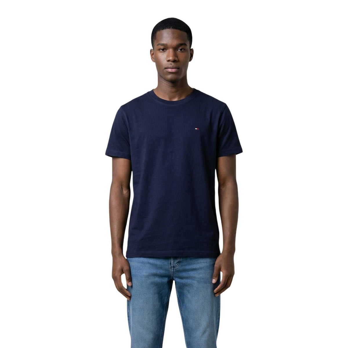 Image 5 : T-shirt blanc Tommy Hilfiger Jeans homme, détail de la coupe classique — Delvale