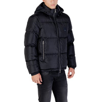 Armani Exchange doudoune homme bleu détail poches zippées et logo poitrine — Delvale