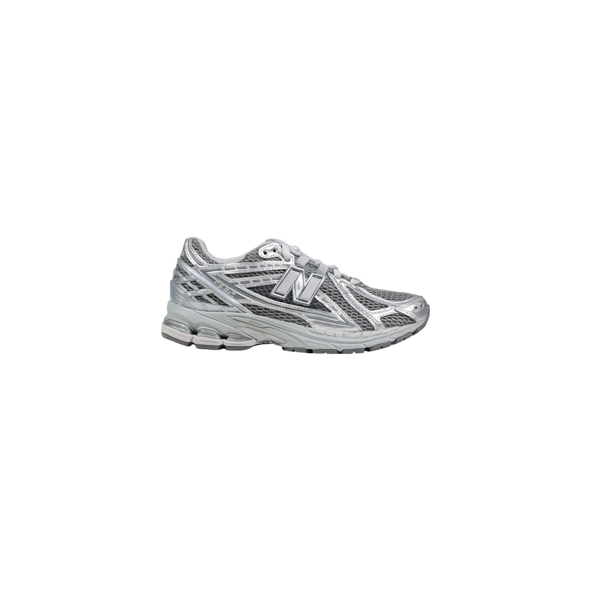 New Balance 1906R homme argenté vue de profil extérieur avec finition métallisée