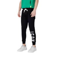 Image 3 : Vue complète du pantalon Icon homme noir rayé, style décontracté urbain — delvale