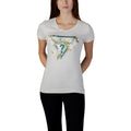 Guess Femme T-Shirt Logo Fleuri Triangle Signature