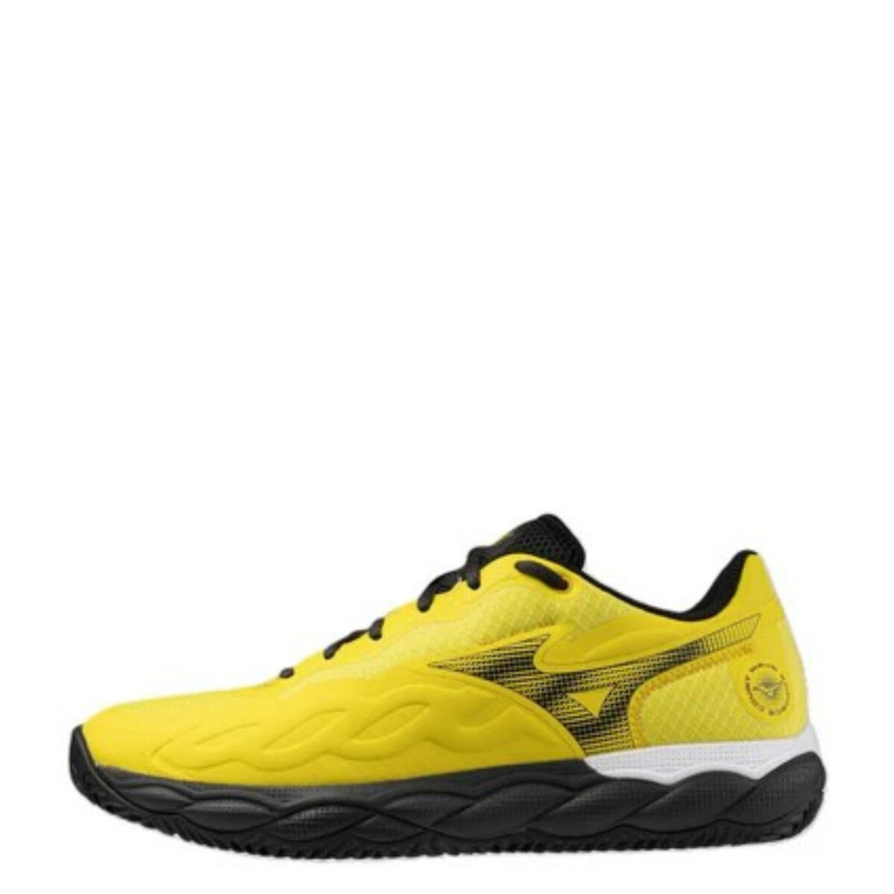 Chaussure de tennis Mizuno homme jaune et noir – vue latérale