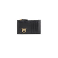 Pinko Portefeuille Femme Noir Cuir Compact